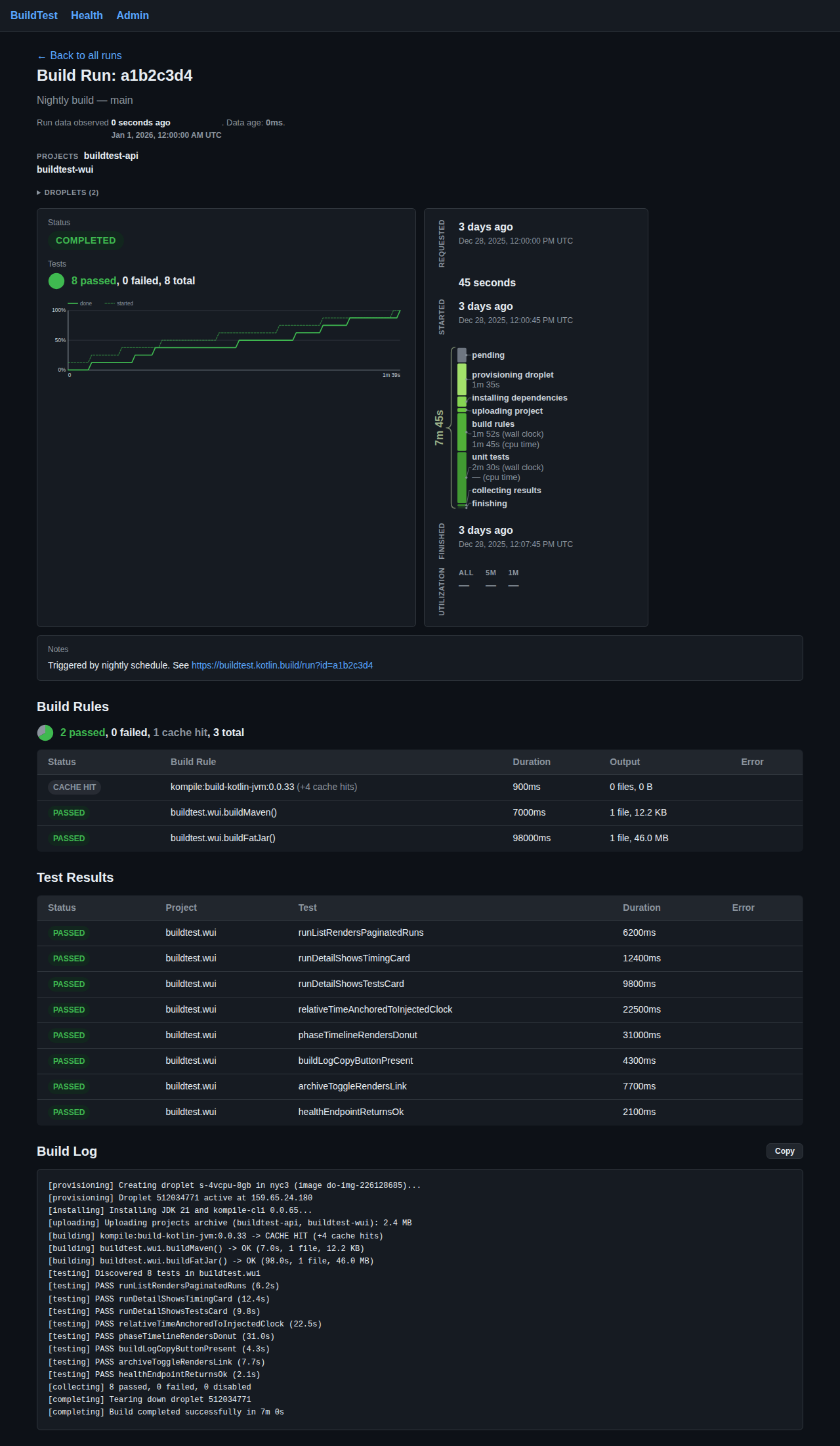 Actual screenshot for run-detail