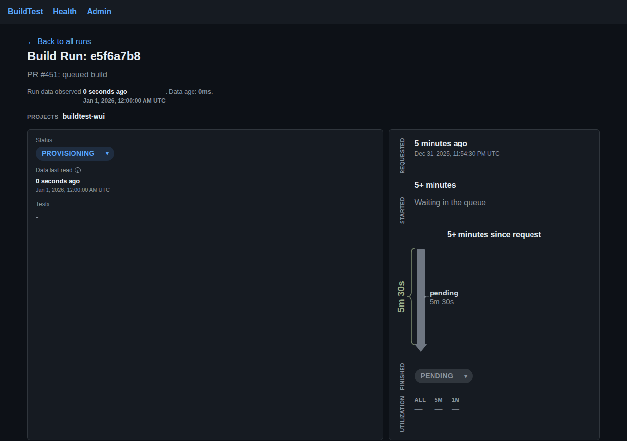 Actual screenshot for run-pending
